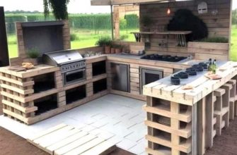 Недорогая летняя кухня из поддонов (паллет) — пошаговая инструкция